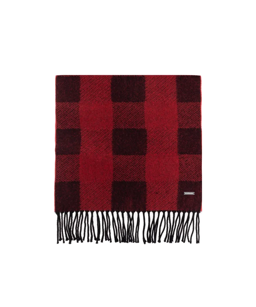 Checked Fringed Scarf