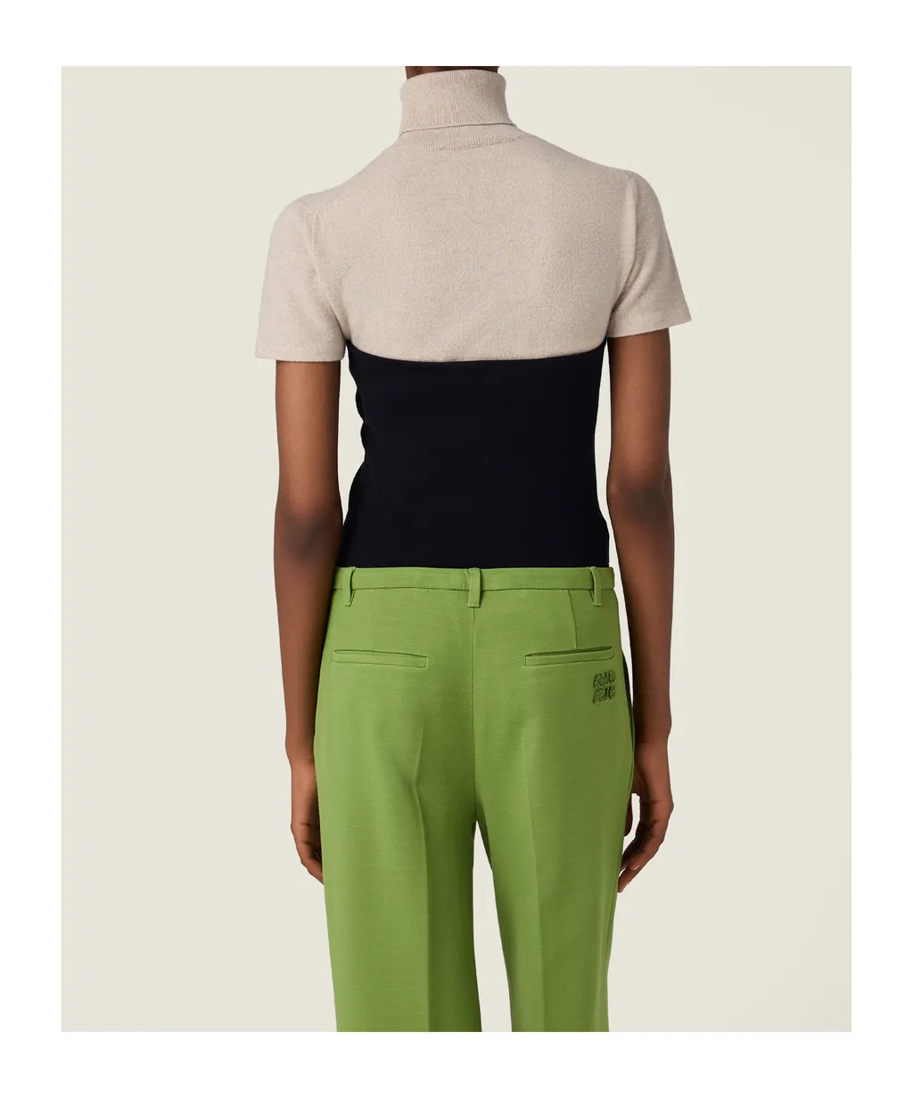 Miu Miu High-Neck Short-Sleeved Jumper
