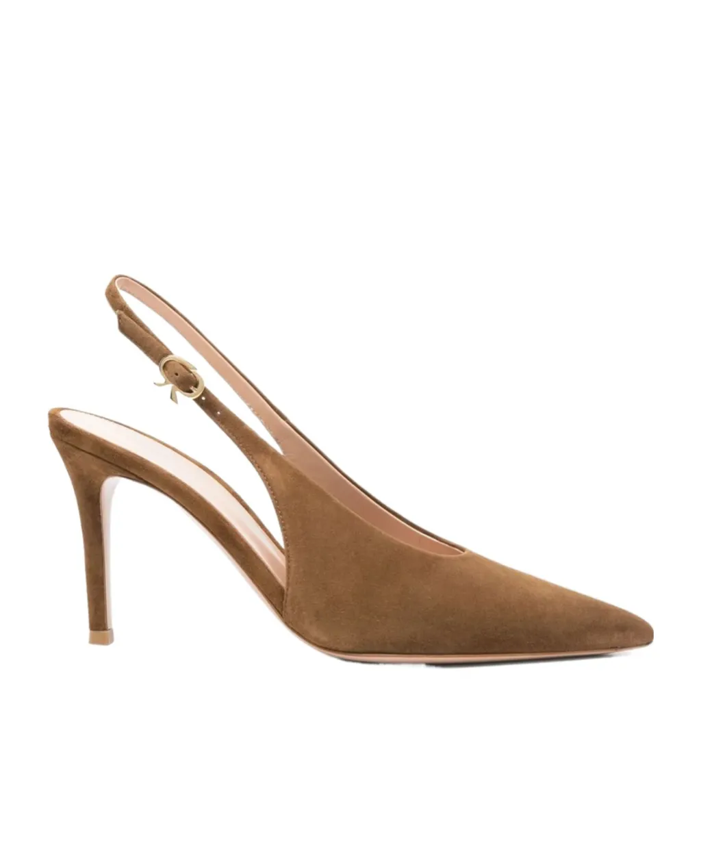 Gianvito Rossi Robbie Pointed Toe Slingback Pumps