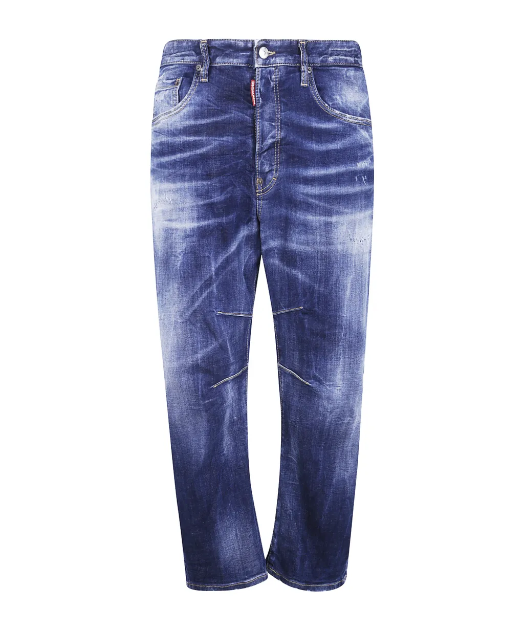 Faded-Effect Five-Pocket Jeans