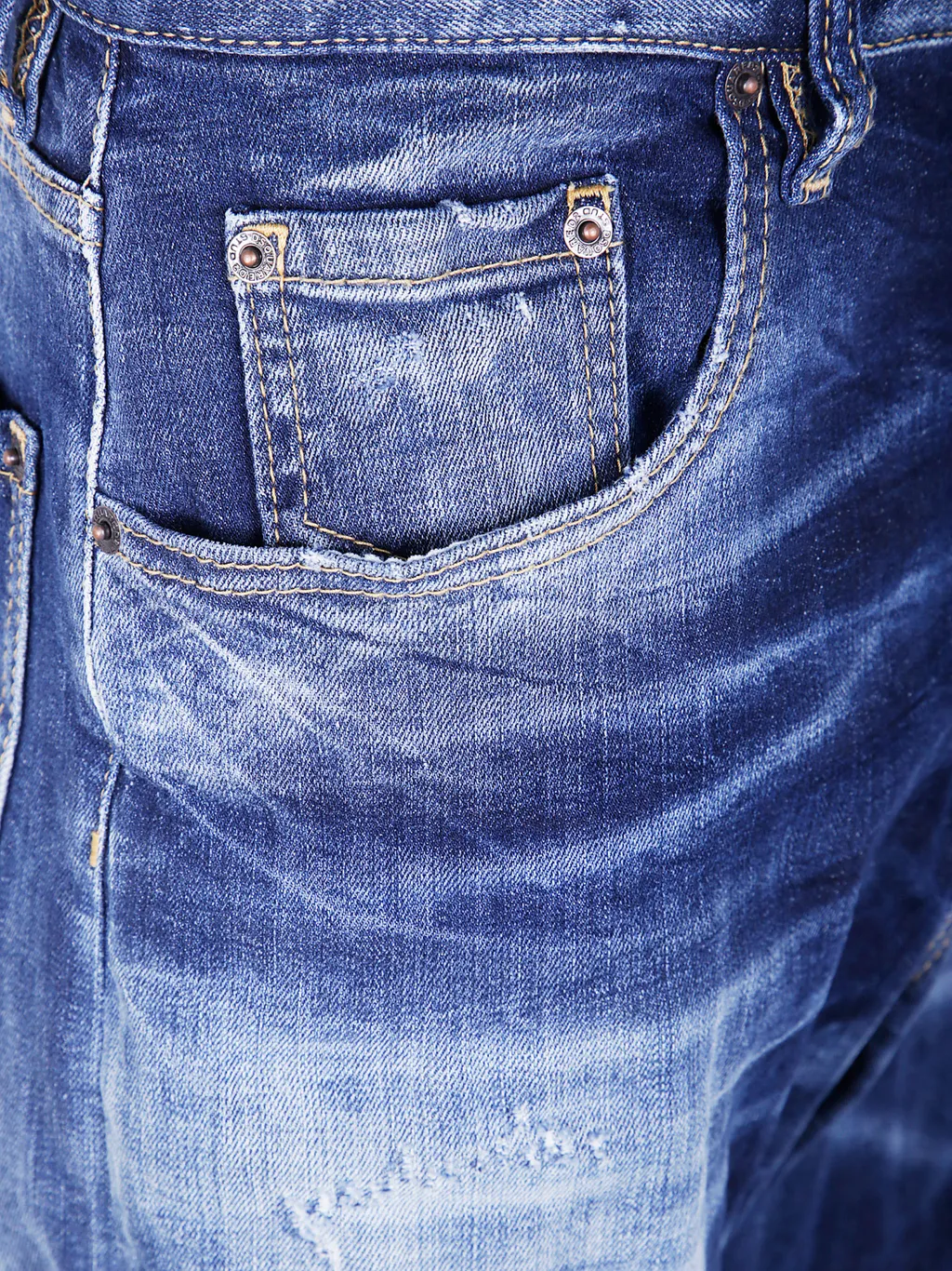 Faded-Effect Five-Pocket Jeans