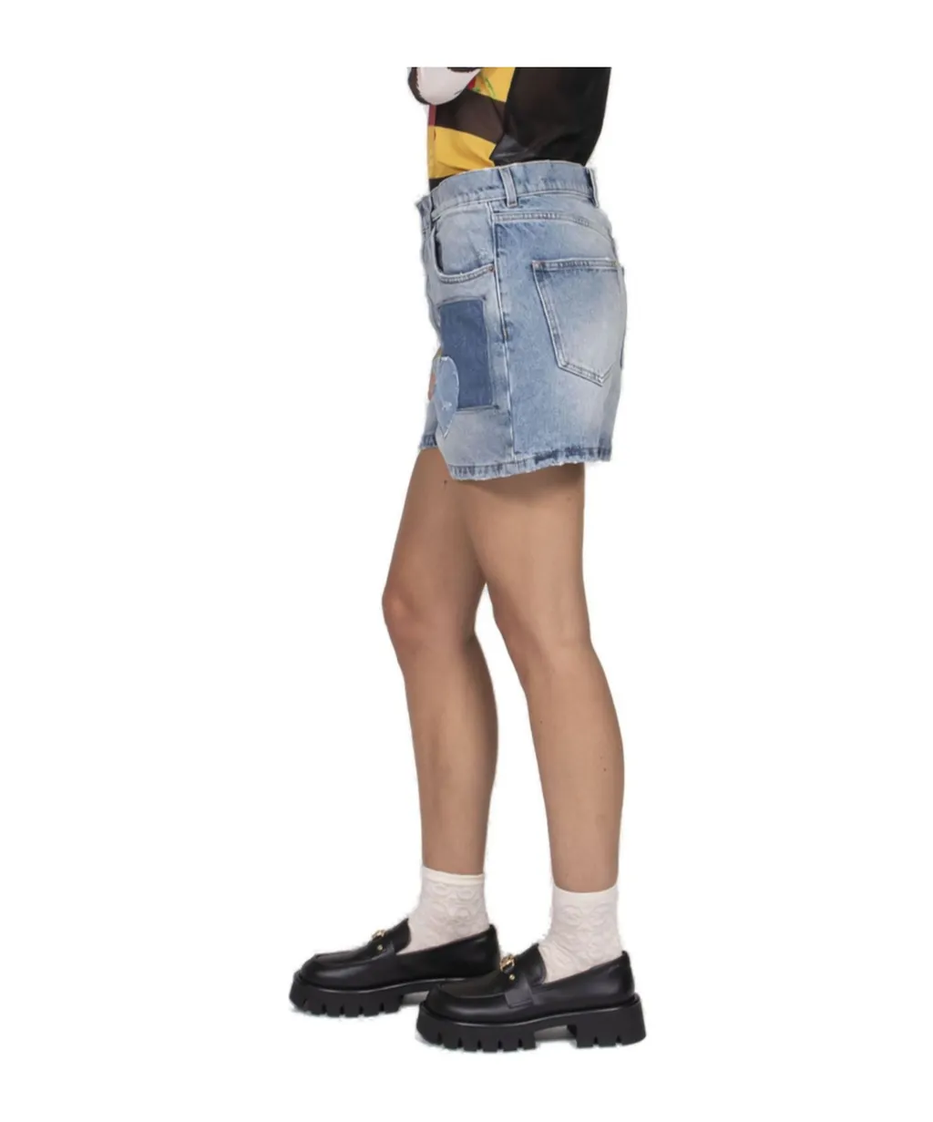 Patchwork Detailed Denim Shorts