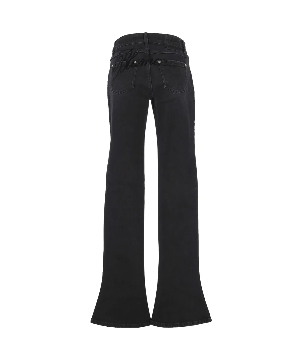 Blumarine Logo Printed Flared Jeans