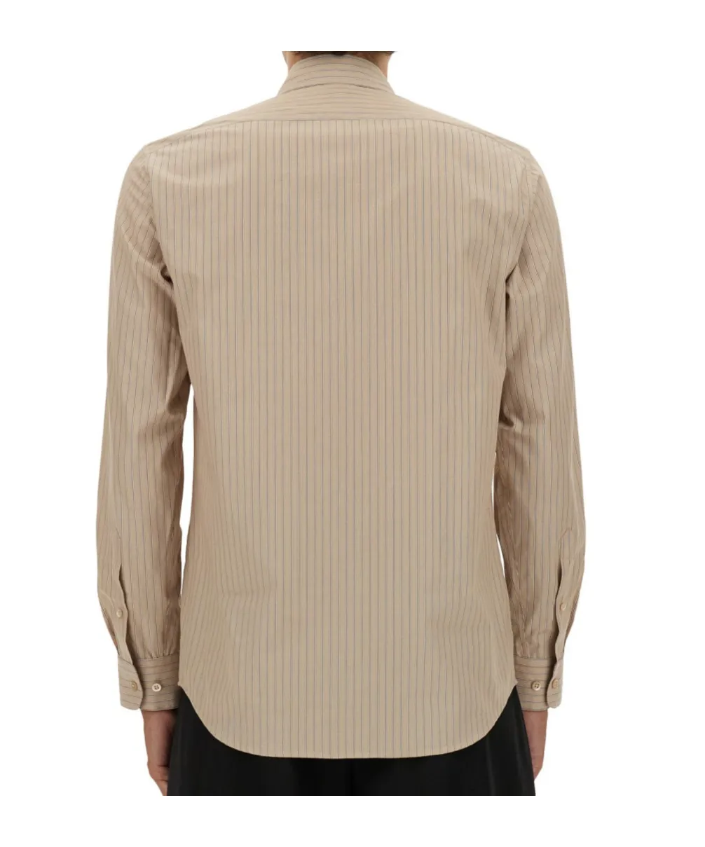Dries Van Noten Pinstriped Curved Hem Shirt