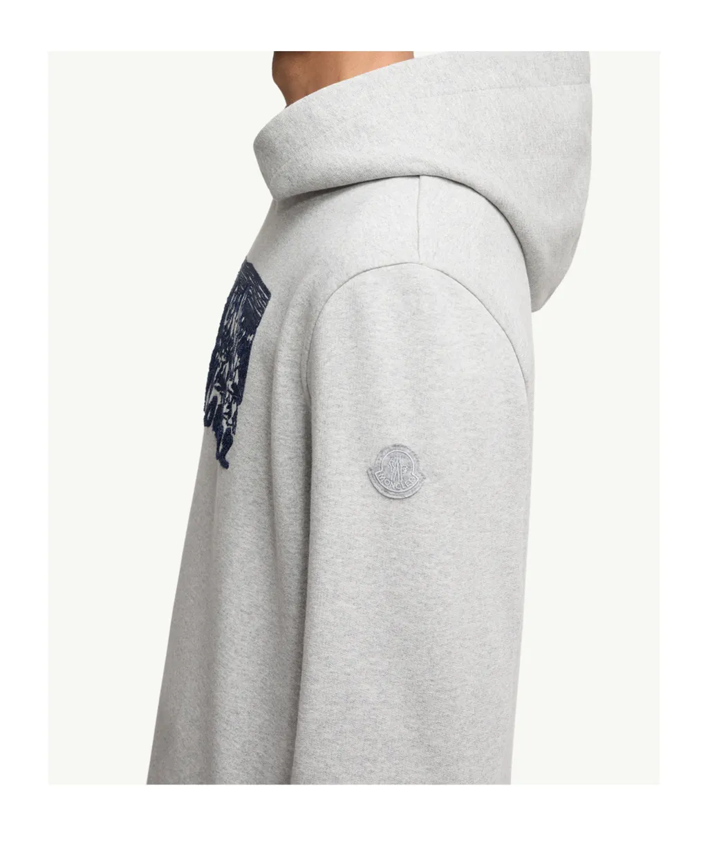 Embroidered Mountain Logo Cotton Hoodie