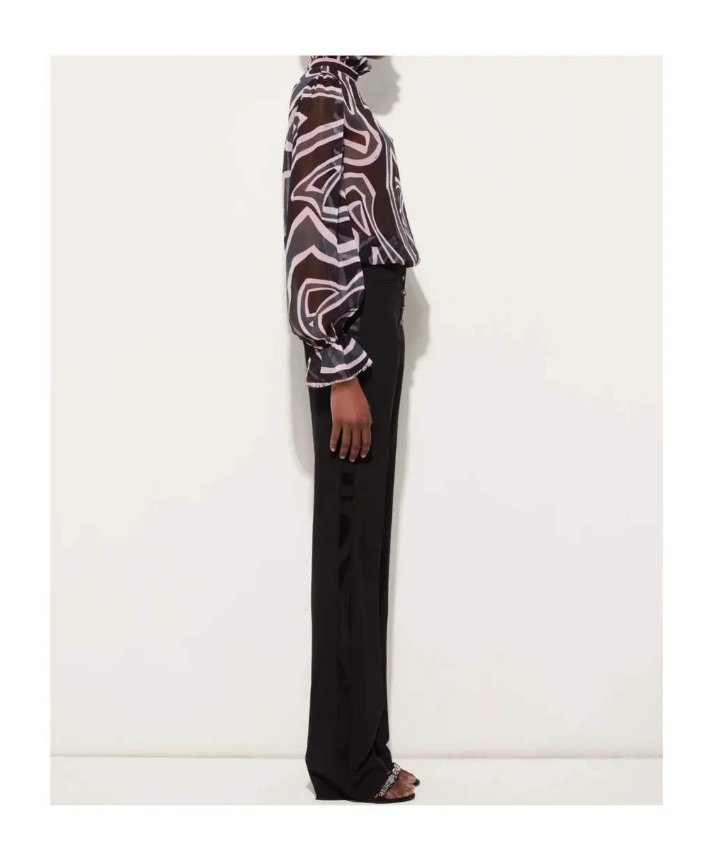 Labirinto Print Balloon-Sleeves Blouse