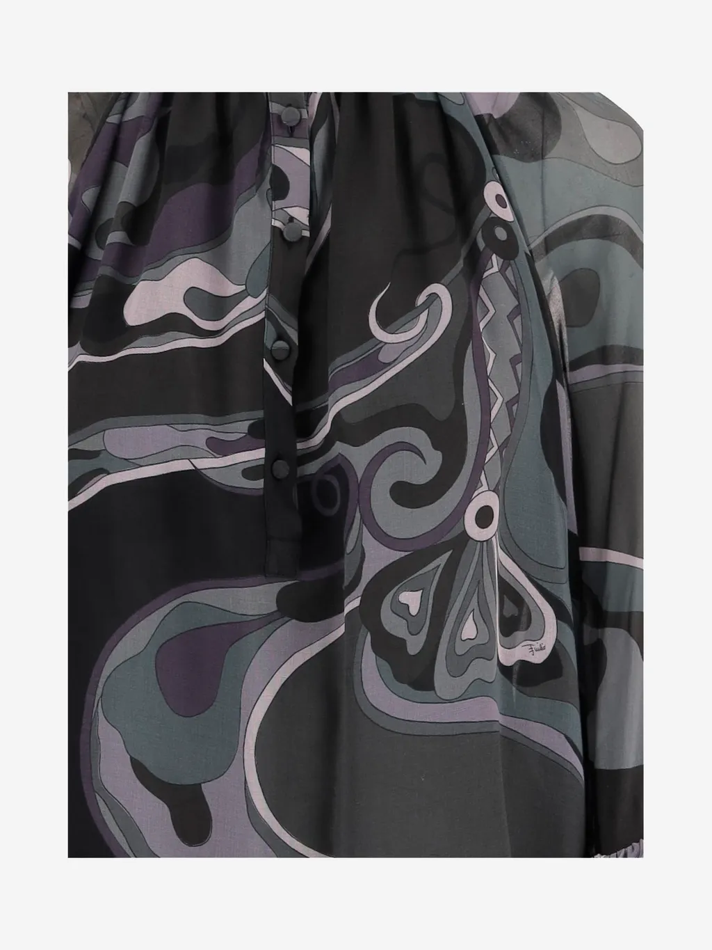 Pucci Orchidee Print Ruffled Blouse