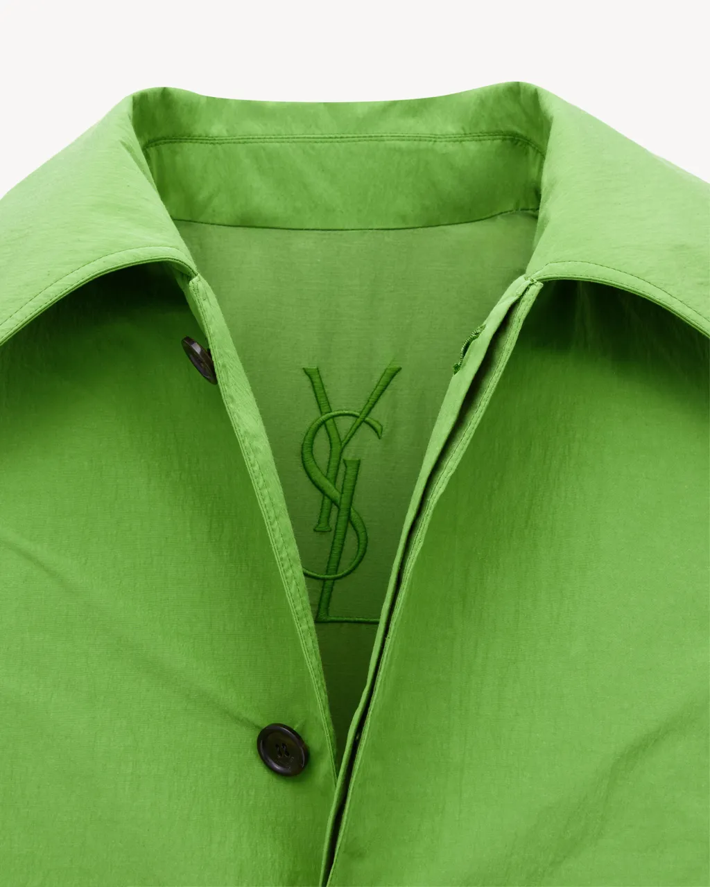 Saint Laurent Belted Long-Sleeved Car Coat
