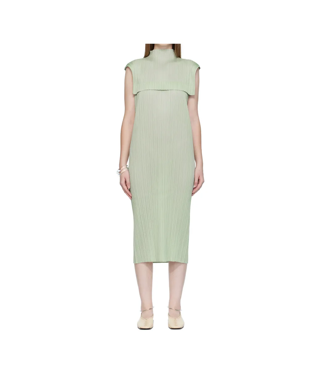 Pleated Sleeveless Dress