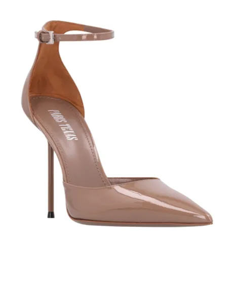 105Mm Lidia Ankle-Strap Patent-Leather Pumps
