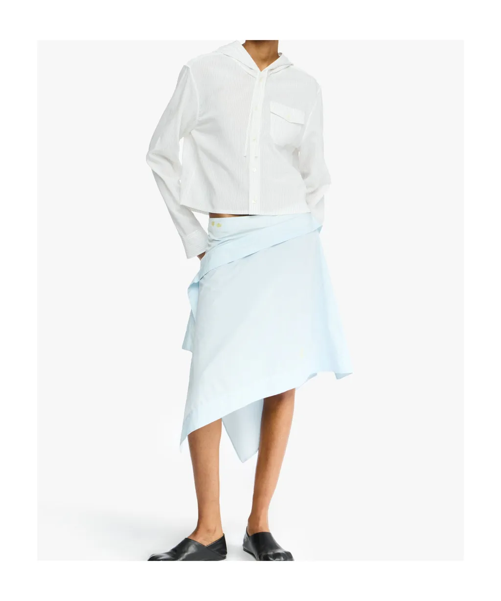 Cropped Hooded Shirt