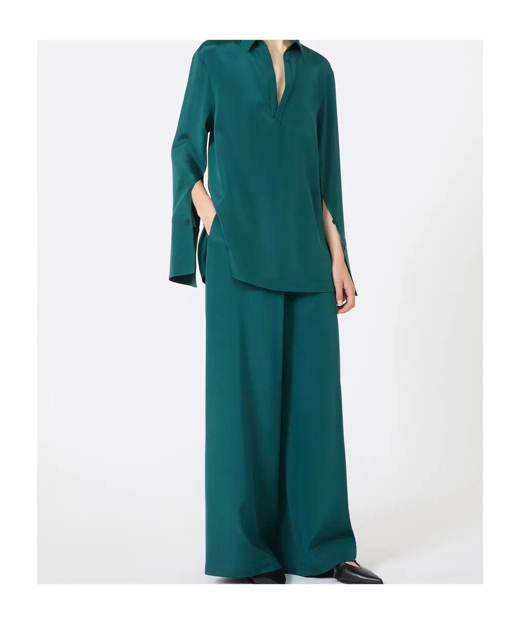 Comfortable Trousers In Stretch Crpe De Chine