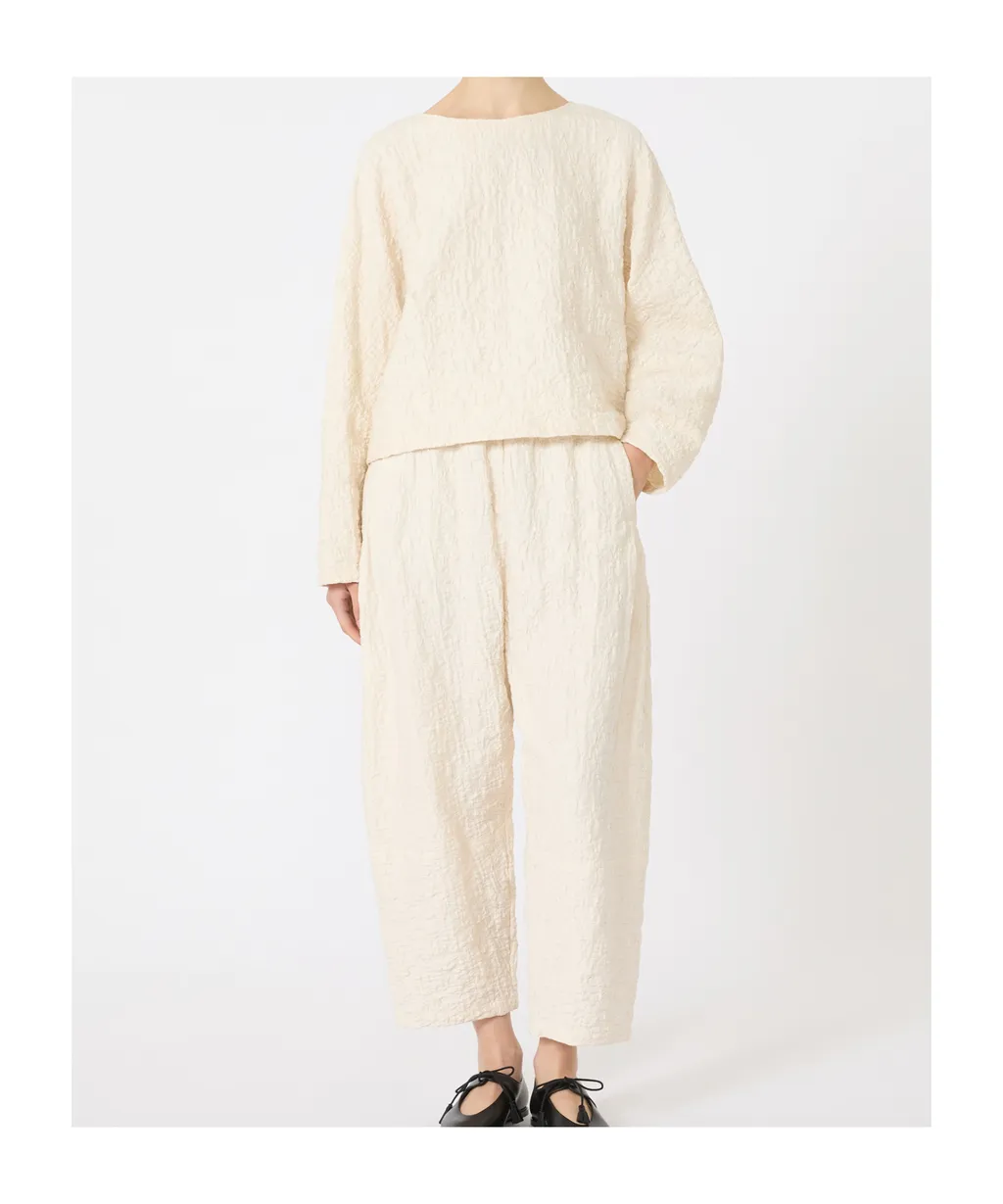 Jersey Crew-Neck Blouse