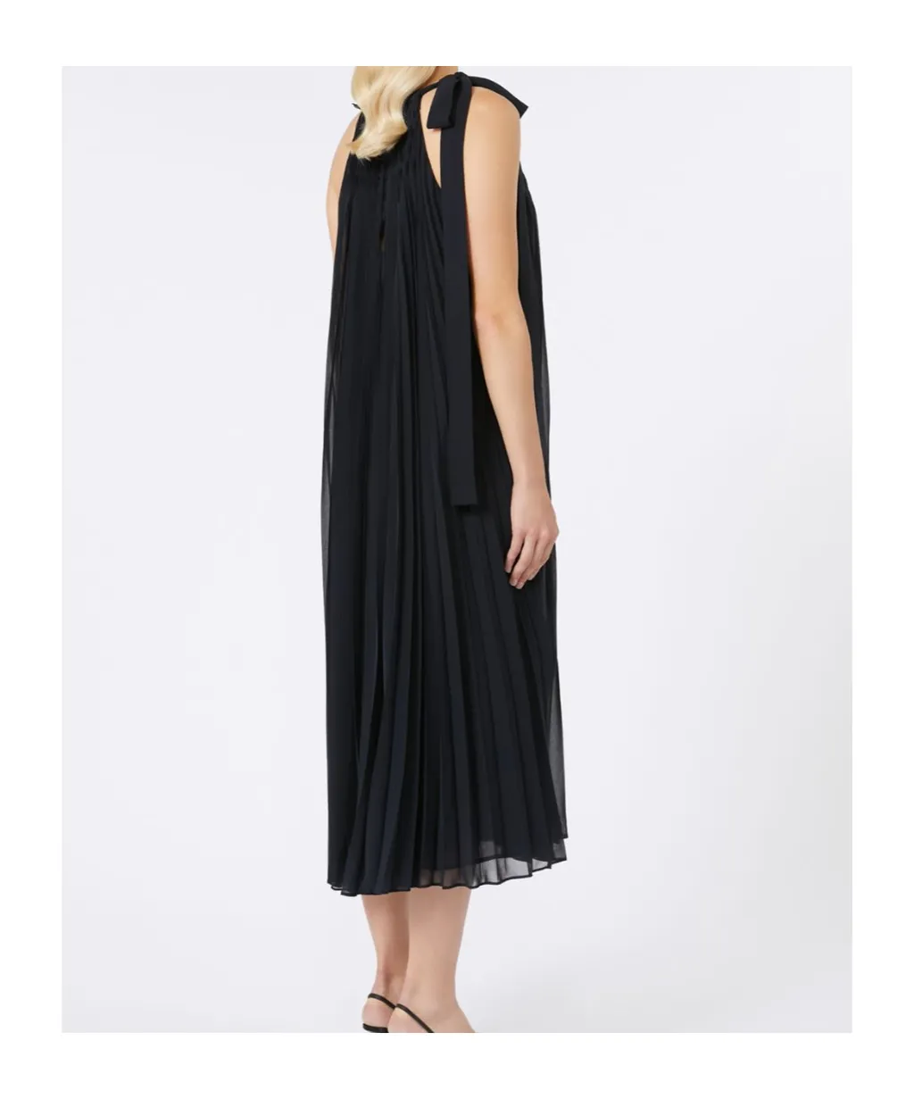 Pleated Georgette Midi Dress