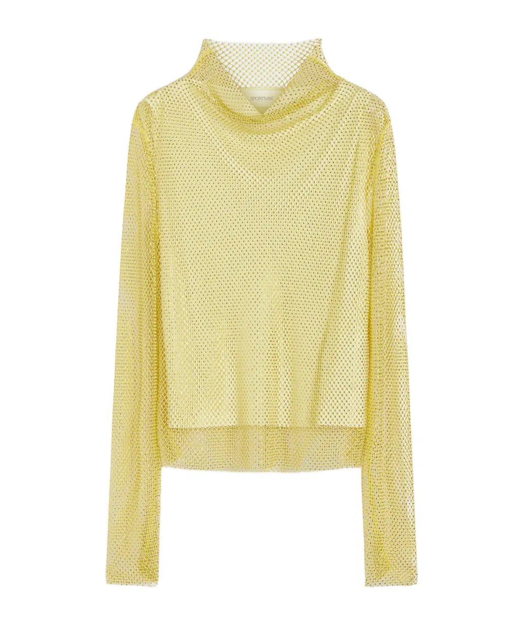 Mesh T-Shirt With Rhinestones