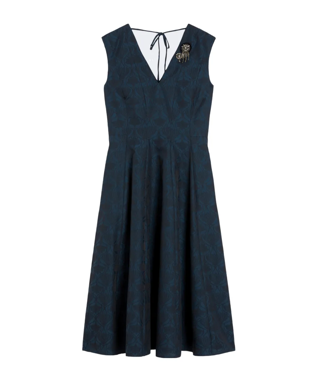 Flared Jacquard Dress