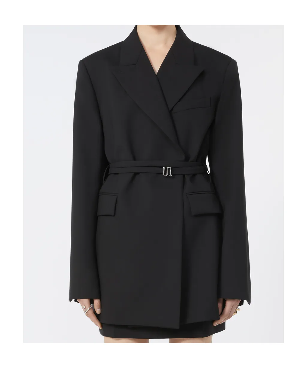 Long Double-Breasted Blazer