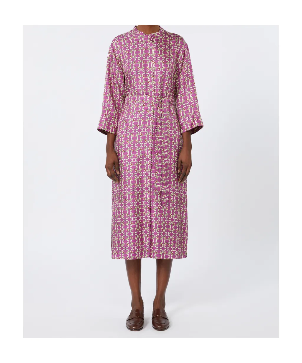 Printed Silk Twill Caftan