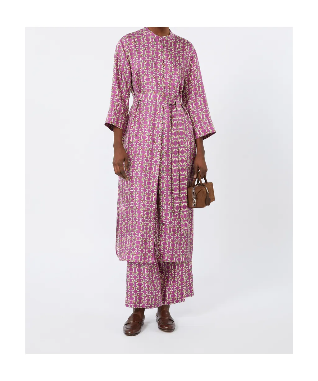 Printed Silk Twill Caftan