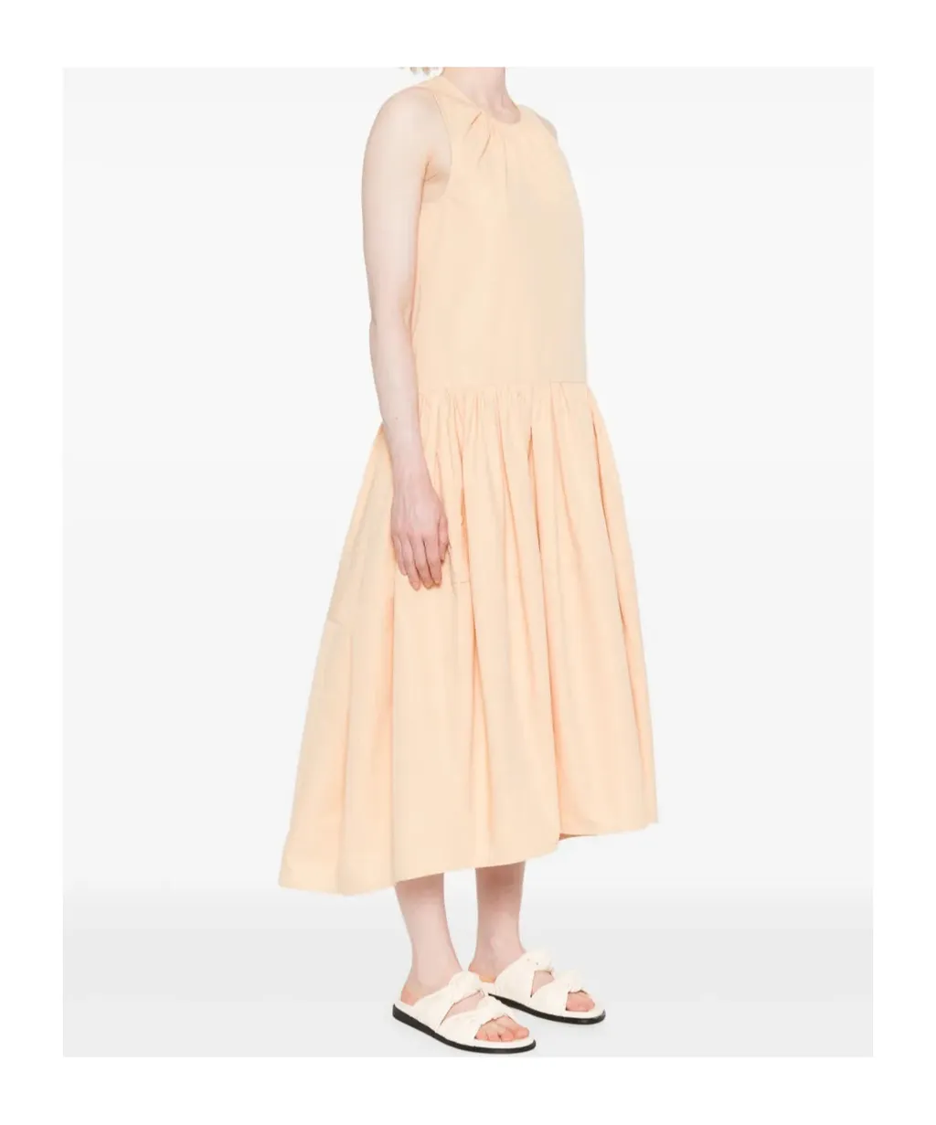 Cotton Poplin Crew-Neck Dress