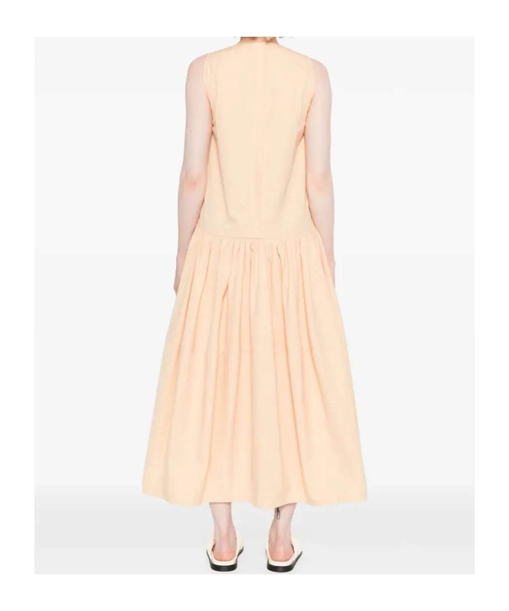 Cotton Poplin Crew-Neck Dress