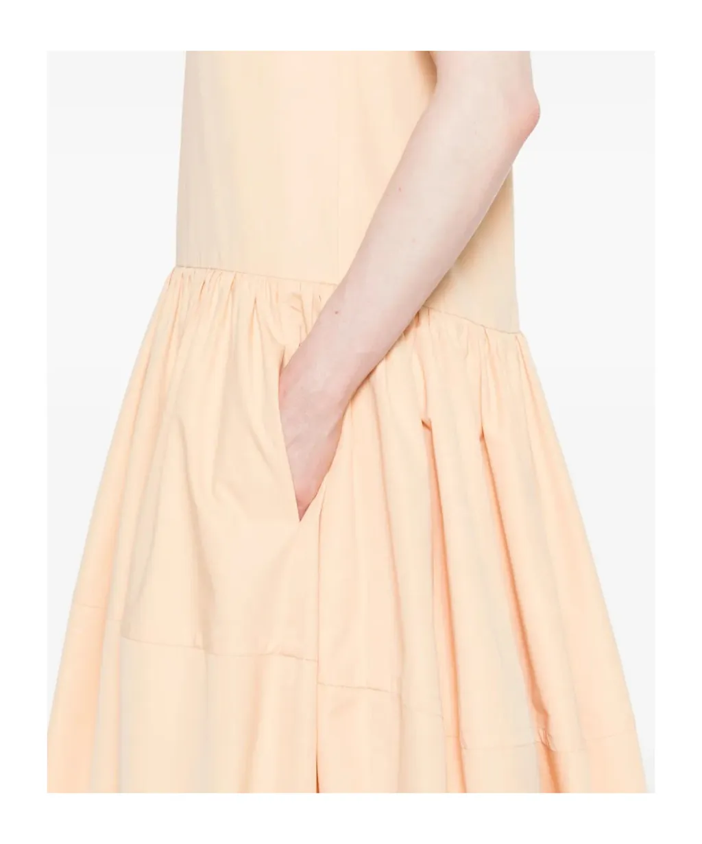 Cotton Poplin Crew-Neck Dress