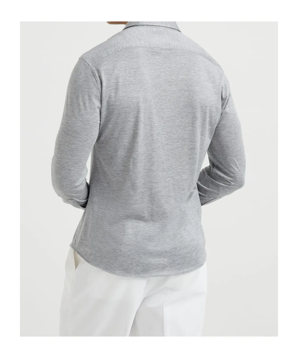 Silk-Cotton Button-Up Shirt