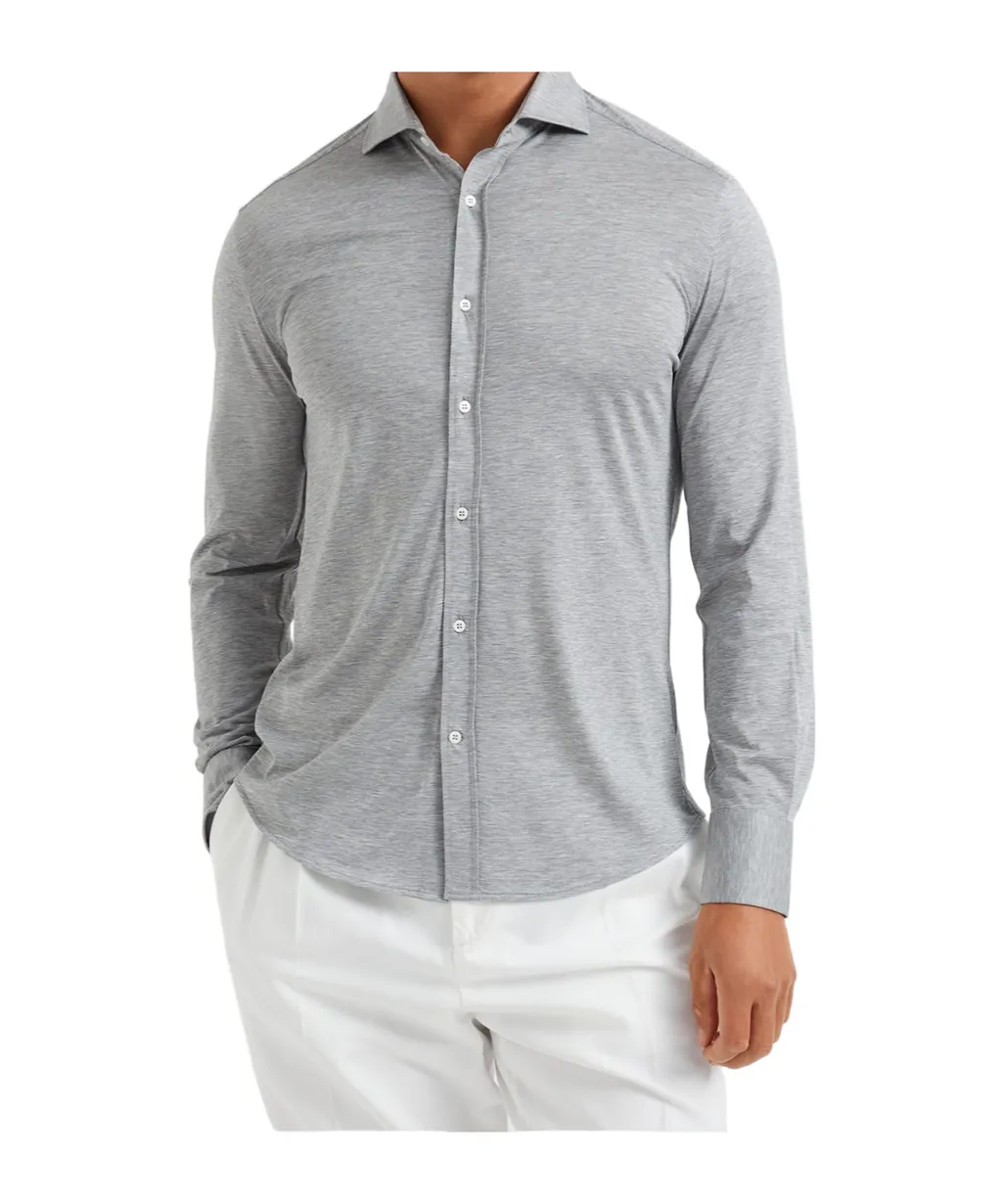 Silk-Cotton Button-Up Shirt