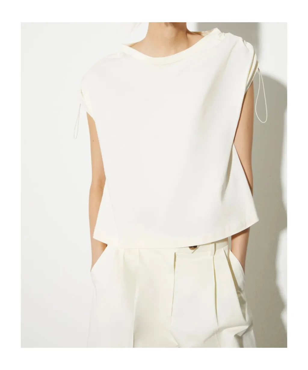 Drawstring Cotton T-Shirt