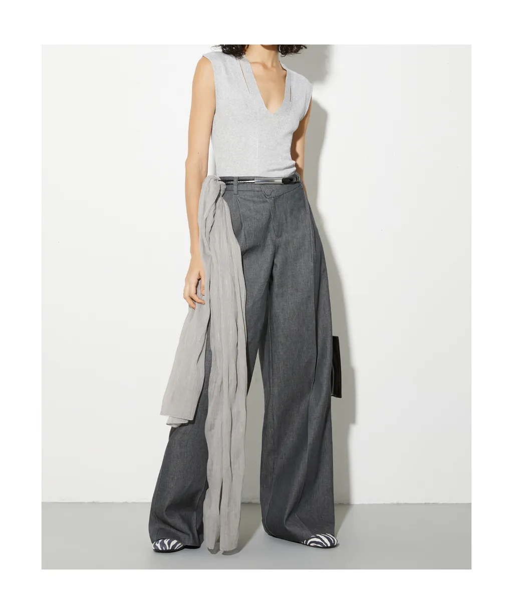 Cut-Out Ribbed T-Shirt