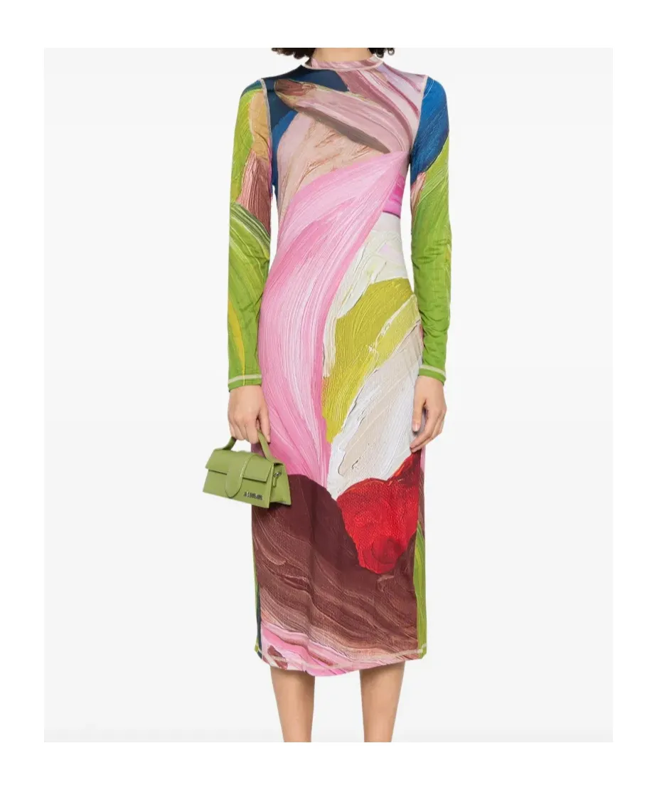 Long-Sleeve Midi Dress