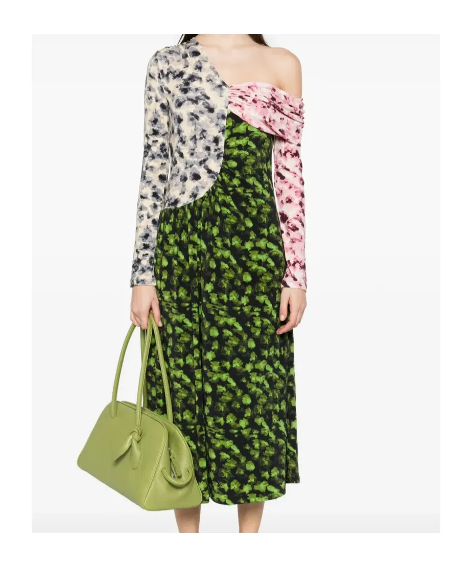 One Shoulder Print Dress