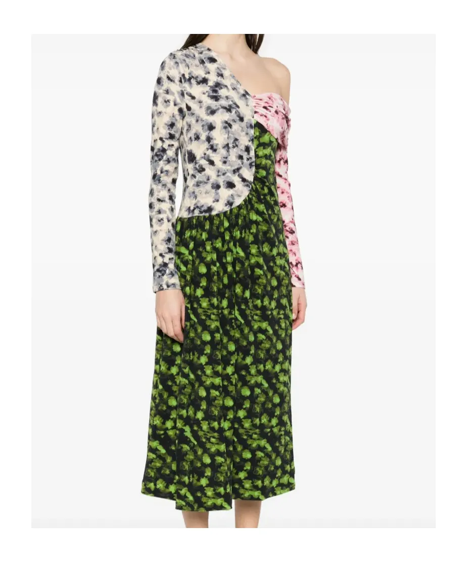 One Shoulder Print Dress