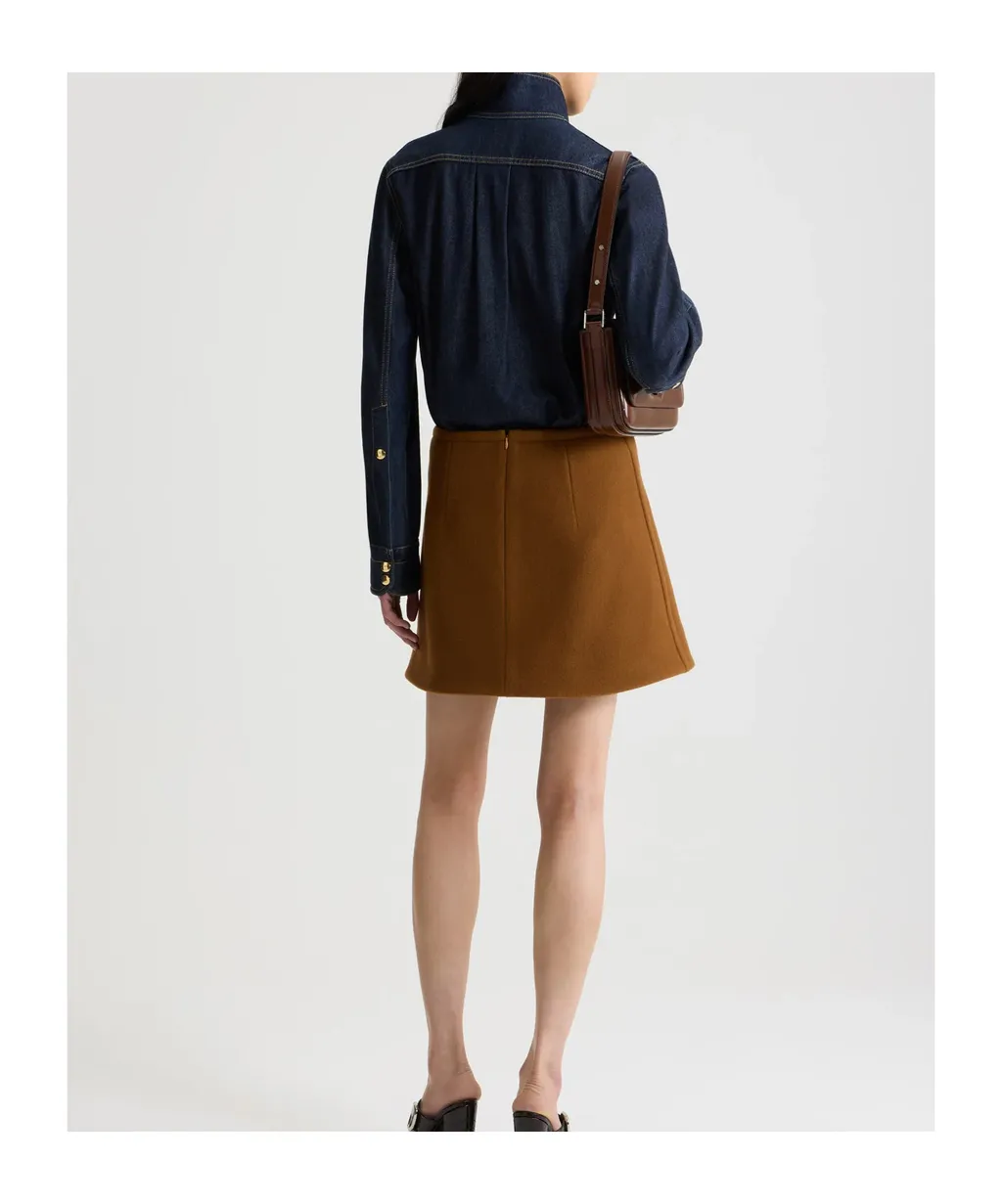 Scarf-Collar Denim Shirt