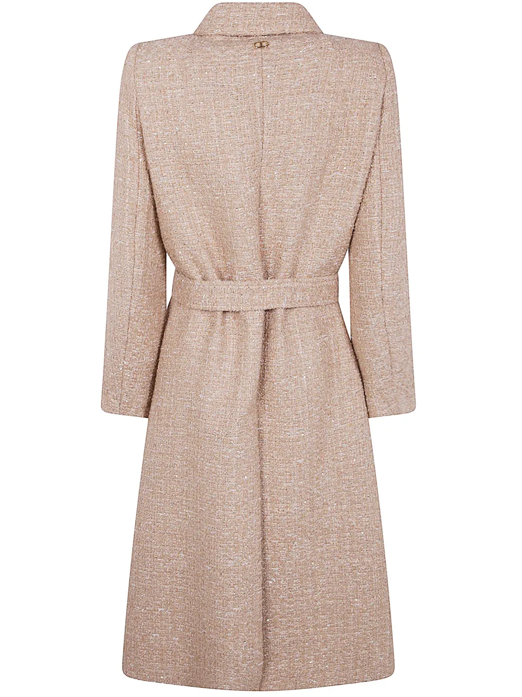 Sequin-Embellished Belted Coat