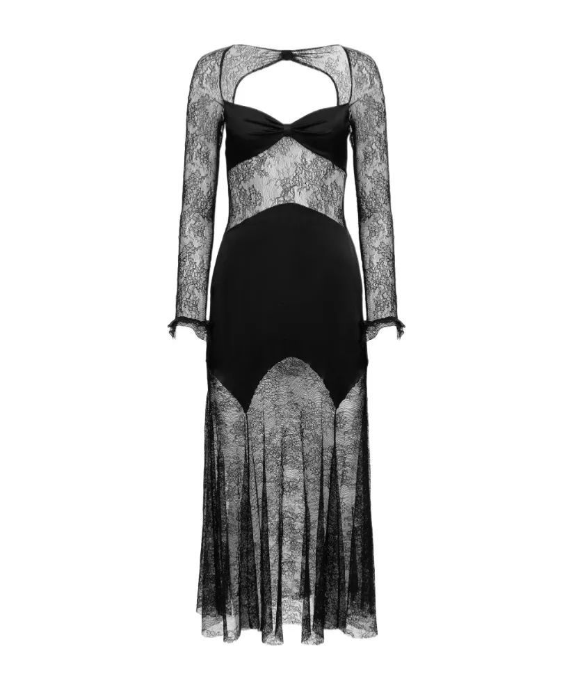 Nina Ricci Long Open Neck Lace Dress