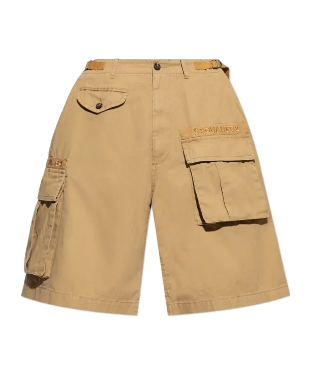 Cargo-Pocket Logo-Plaque Shorts
