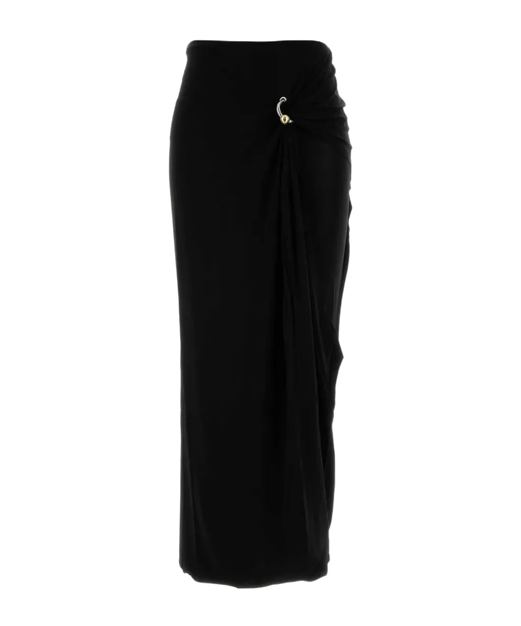 Jean Paul Gaultier Ring-Detail Draped Midi Skirt