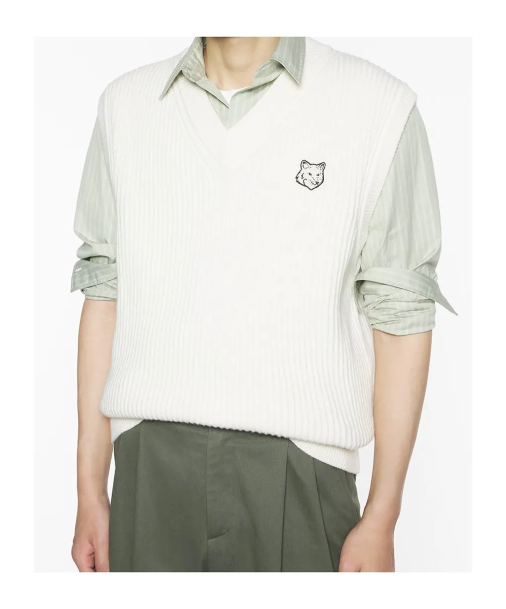Maison Kitsun Fox Head Ribbed Vest