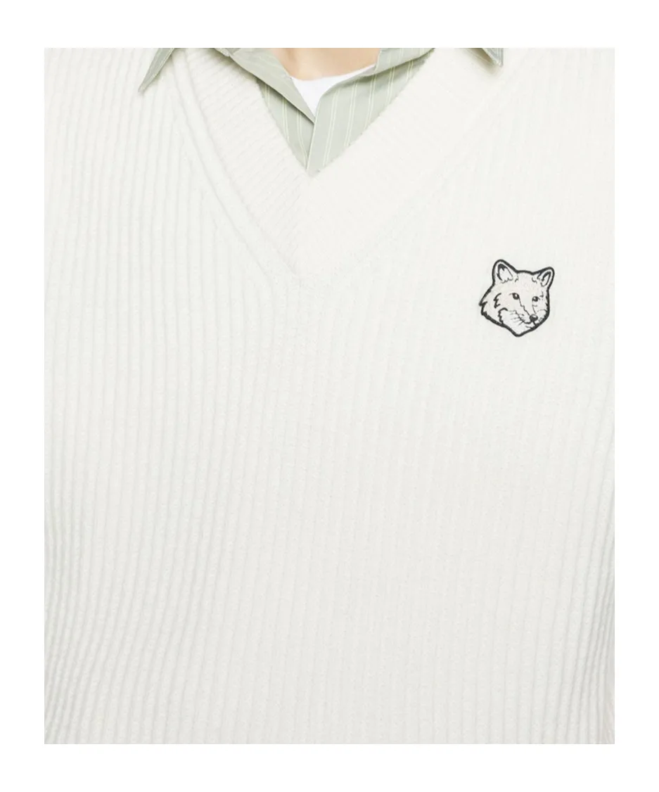 Maison Kitsun Fox Head Ribbed Vest