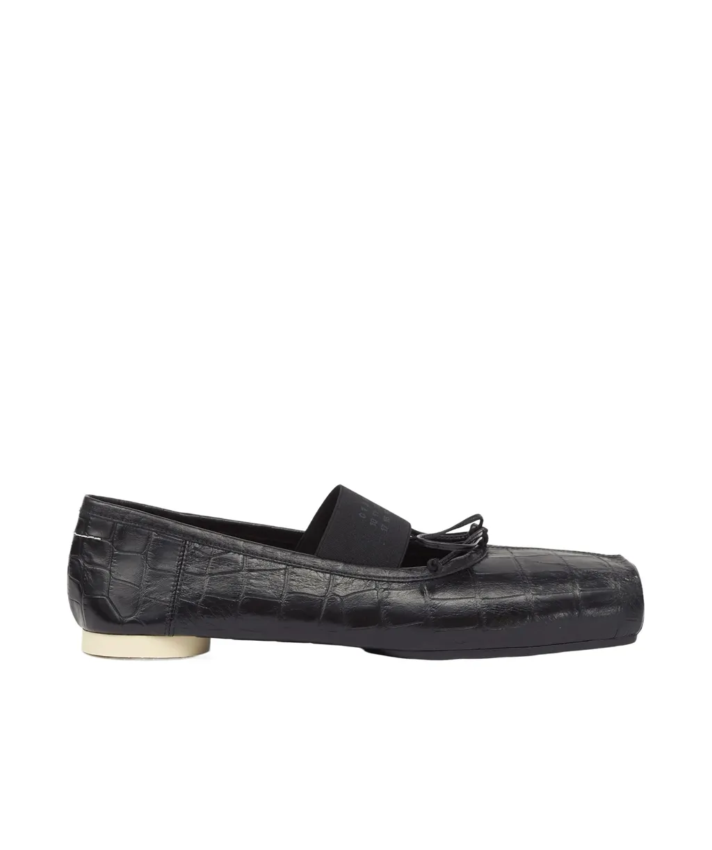 Crocodile-Embossed Ballet Flats