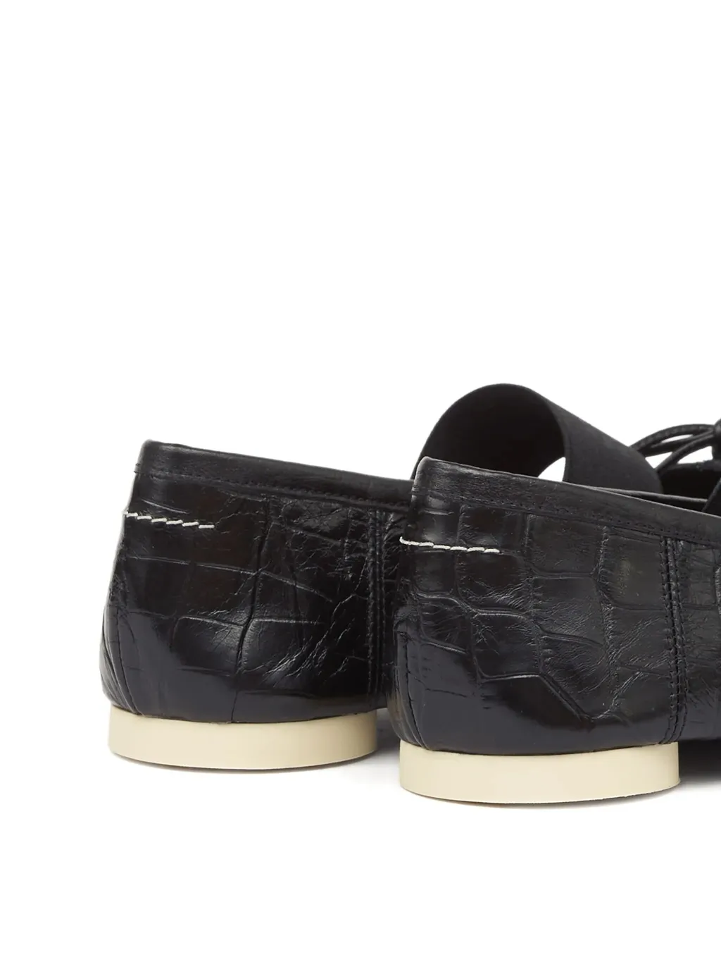 Crocodile-Embossed Ballet Flats