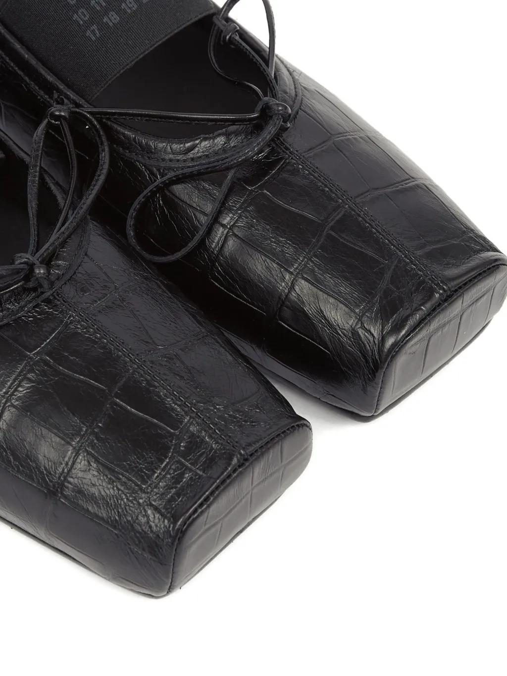 Crocodile-Embossed Ballet Flats