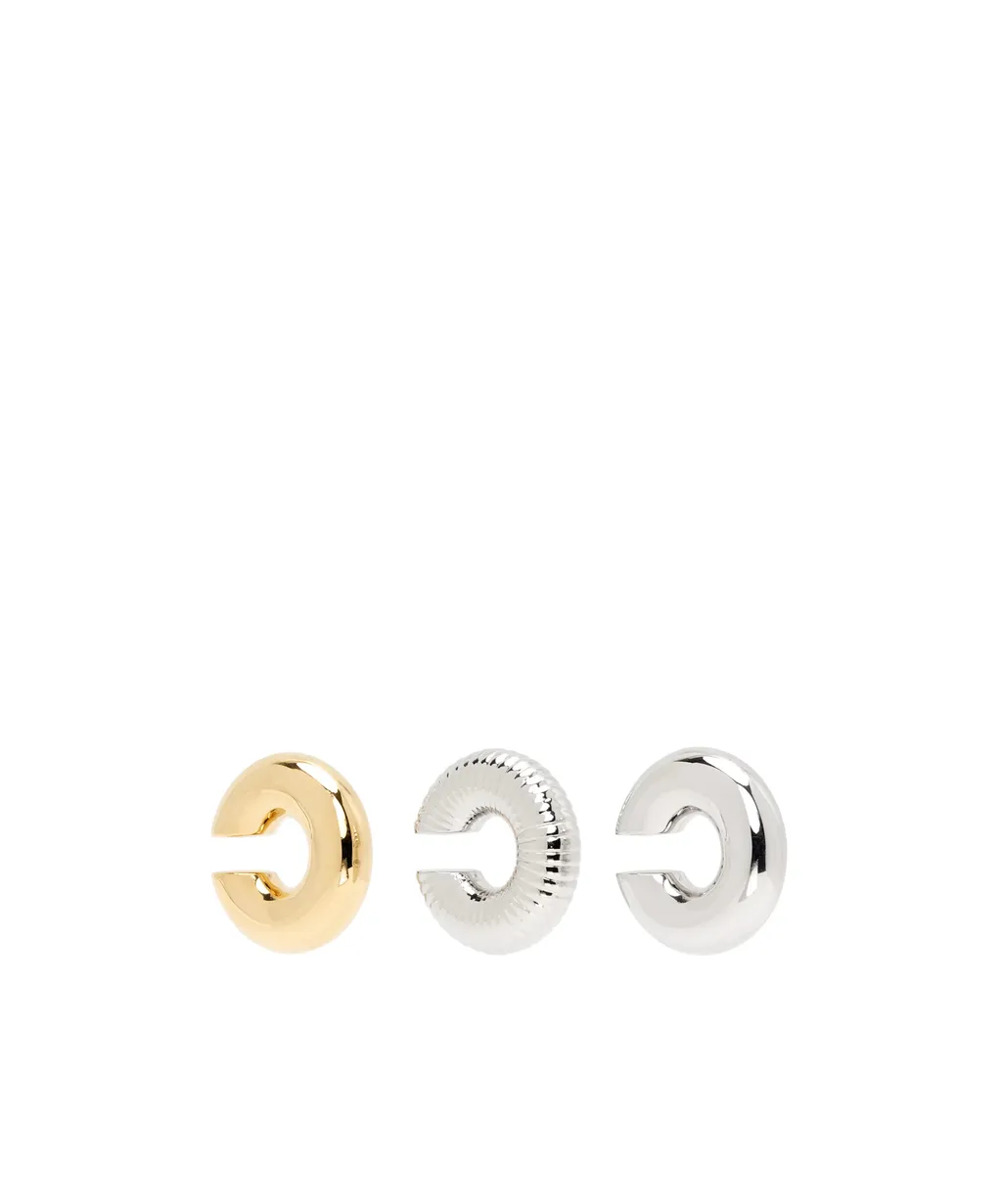 Set Of Three Solid & Fluted Ear Cuffs