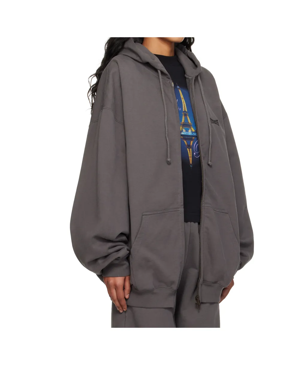 Boxing Logo Oversized Zip-Up Hoodie