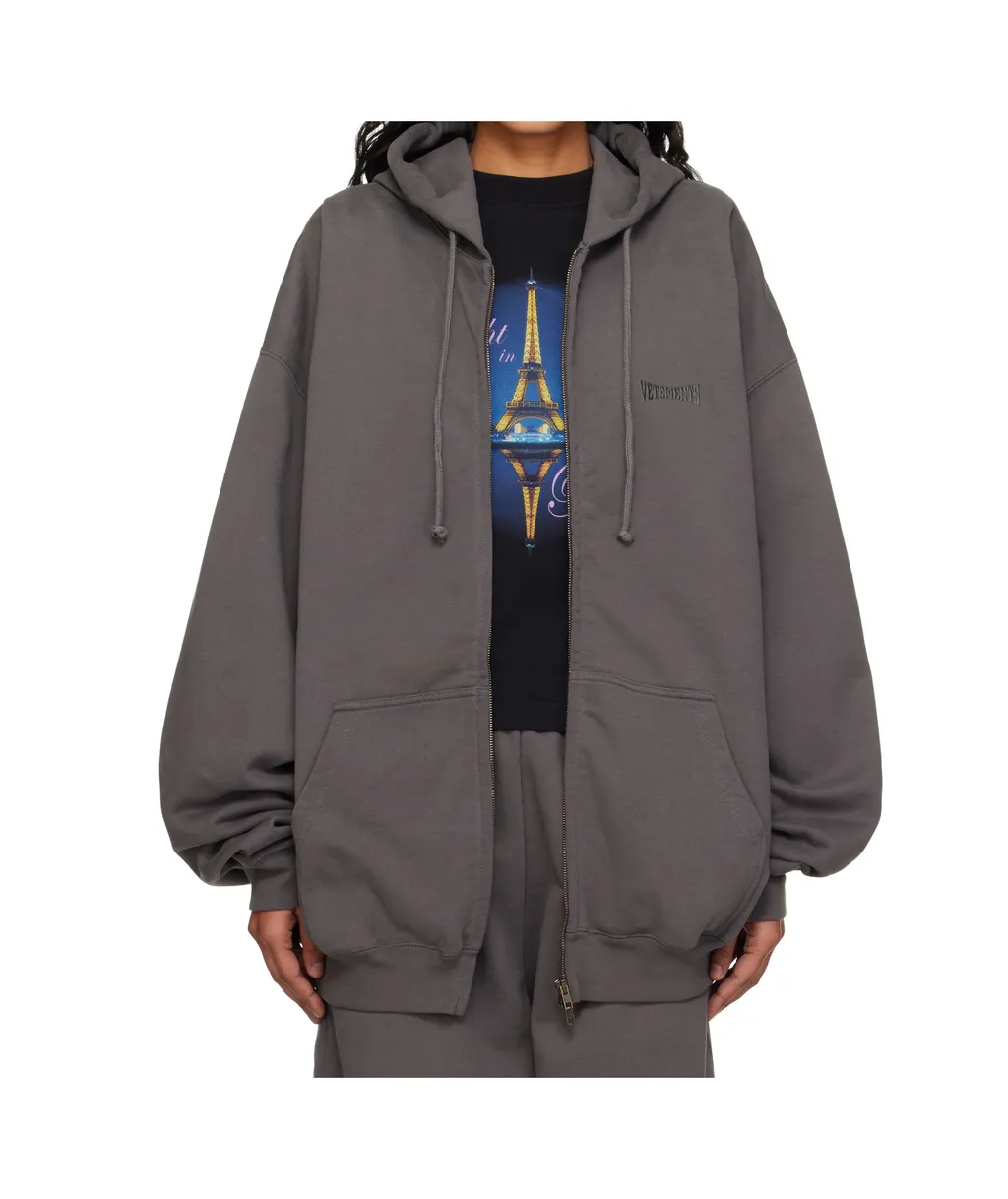 Boxing Logo Oversized Zip-Up Hoodie