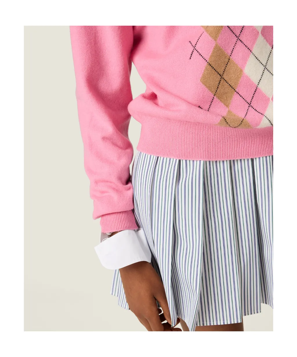 Miu Miu Check-Pattern Long-Sleeved Polo Jumper