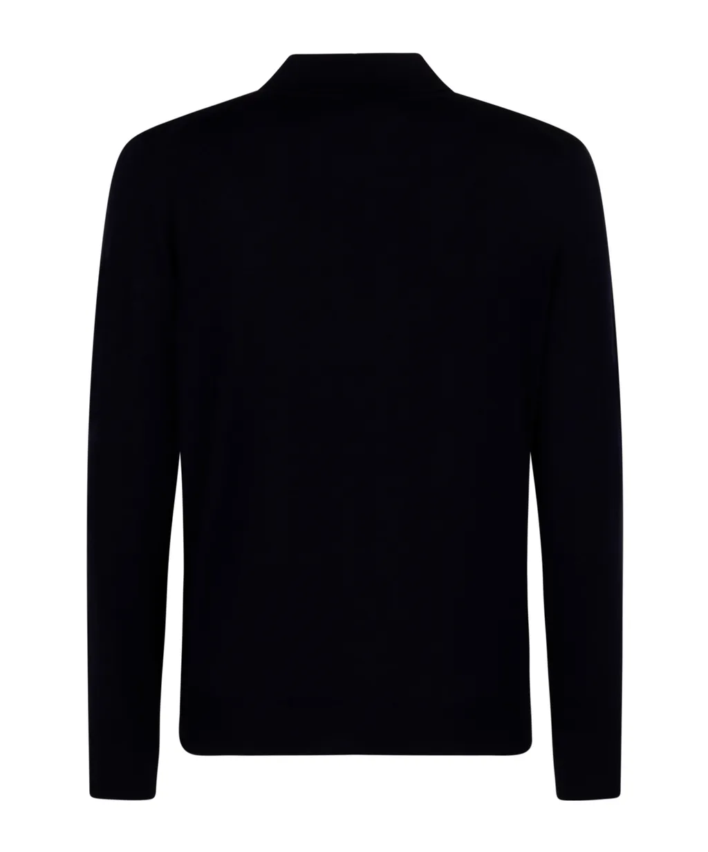 Button-Up Long-Sleeved Polo Shirt