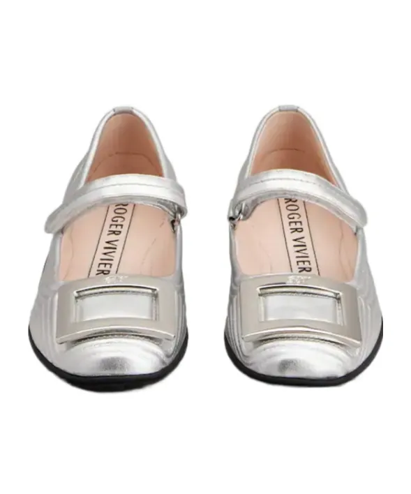 Viv Low Mary Janes In Leather