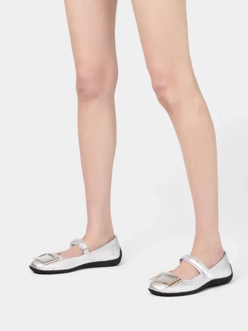 Viv Low Mary Janes In Leather